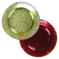 Wholesale 13-Inch Elegant Deep Red Glass Table Top Gold Wedding Dinnerware Eco-Friendly and Cheap Charger Plate