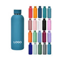 Eco-Friendly Outdoor Insulated Drink Bottle Stainless Steel Black Waterbottle 500 ml Rubber Paint Custom Logo Water Bottle