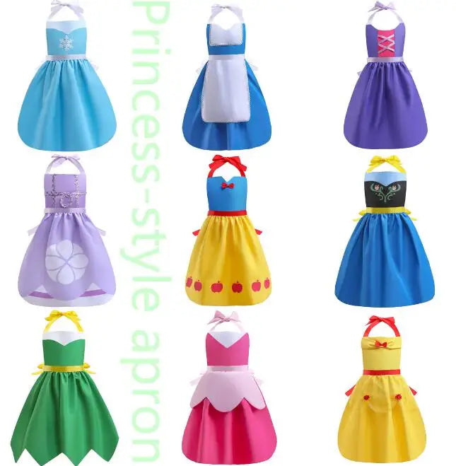 Ecowalson Princess Dress for Girl Mother Princess Style Apron Snow White Belle Arlo Sophia Costume Hang Neck Parentchild Wear