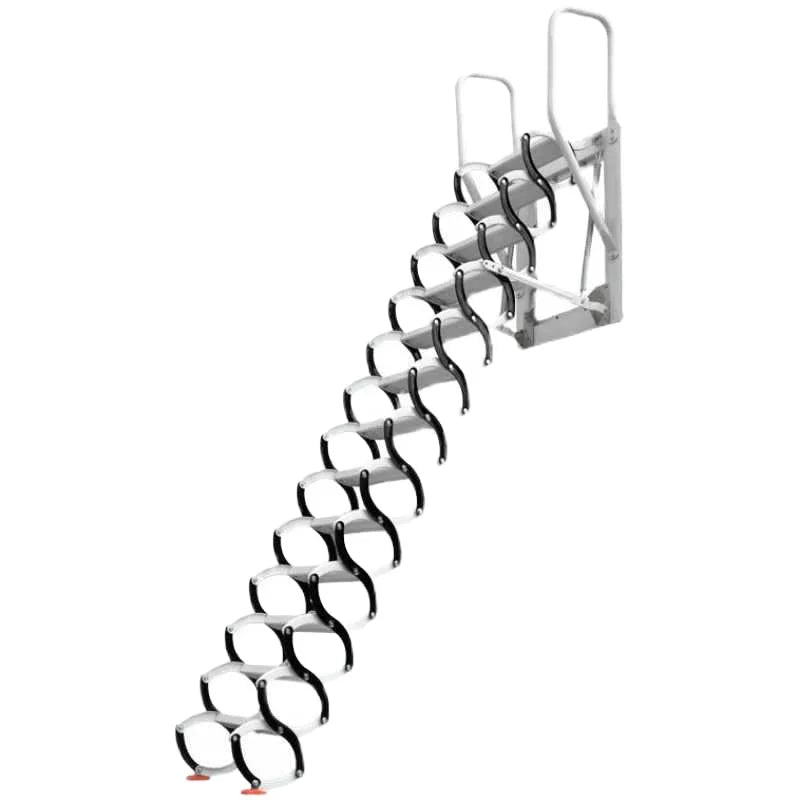 Durable Multifunctional Black Carbon Steel Aluminum Folding Retractable Stairs Thickened Invisible Indoor Home Apartments