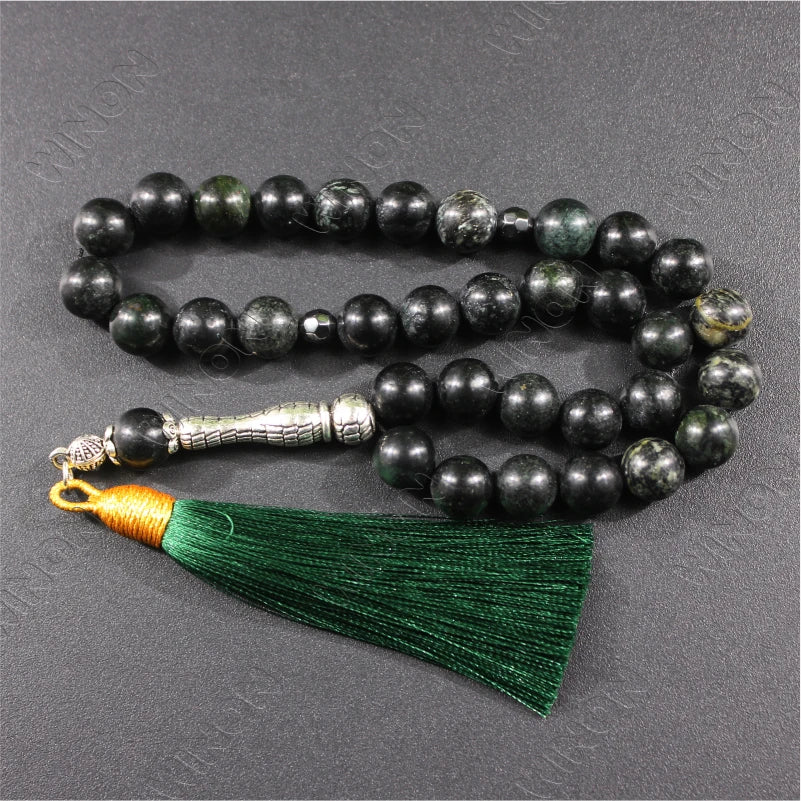 Hot Sale Natural Rhyolite Jasper Stone Islamic Prayer Beads Muslim Rosary Turkish Tasbih Tesbih Tasbeeh Natural Stone Jewelry