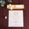 Personalized Print Gold Foil Paper Scroll Invitation Card Greeting Cards with Ribbon Bow for Wedding Party Decor
