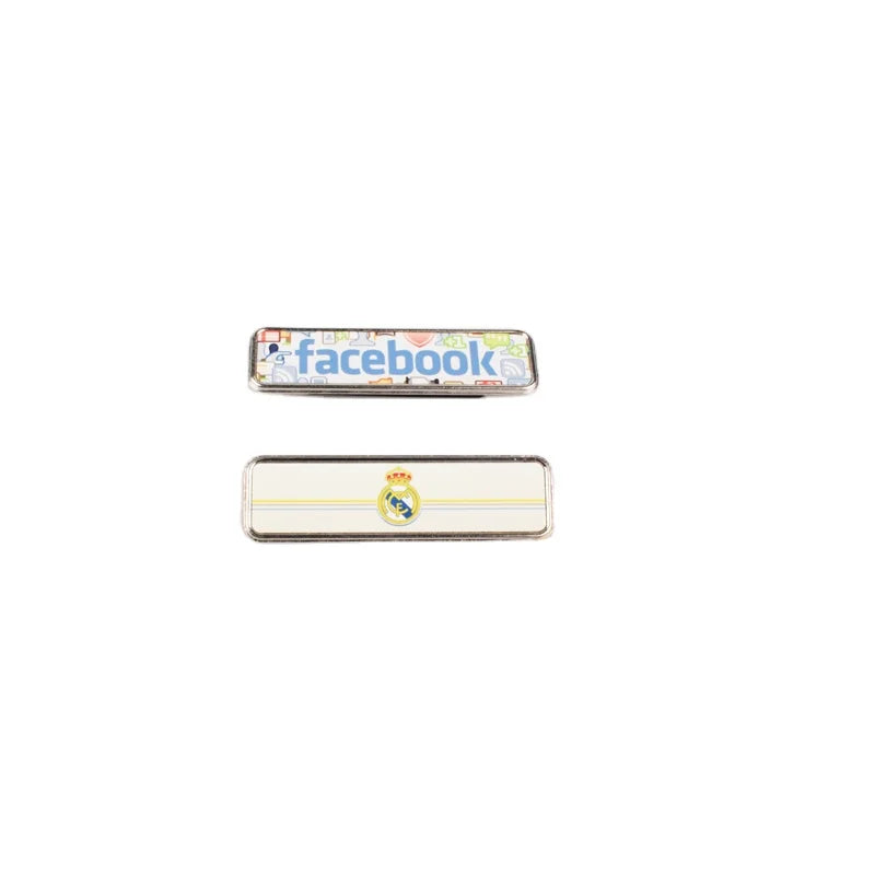 Qualisub Personalized Metal Pin Badge Sublimation Pin Badge Blanks Rectangle Pin Badges for Sublimation DIY Design