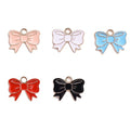 Jewellery Beautiful Bowknot Shape Colorful Metal Beads 100pcs Top Hole Pendant for Decor DIY Accessory Bead
