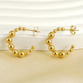 Fashion Dainty Waterproof 18K Gold Plated CC Stud Earring Stainless Steel Welding Beads Earrings for Women YF3357