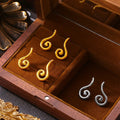 Bohemian New Arrival Geometric Screw Twisted Earrings Stainless Steel 18k Gold Plated Ins Light Luxury Versatile Stud Earrings