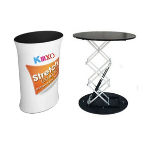 Tension Fabric Expo Reception Tool Free Aluminum Frames Advertising Front Pop up Table Trade Show Portable Counter