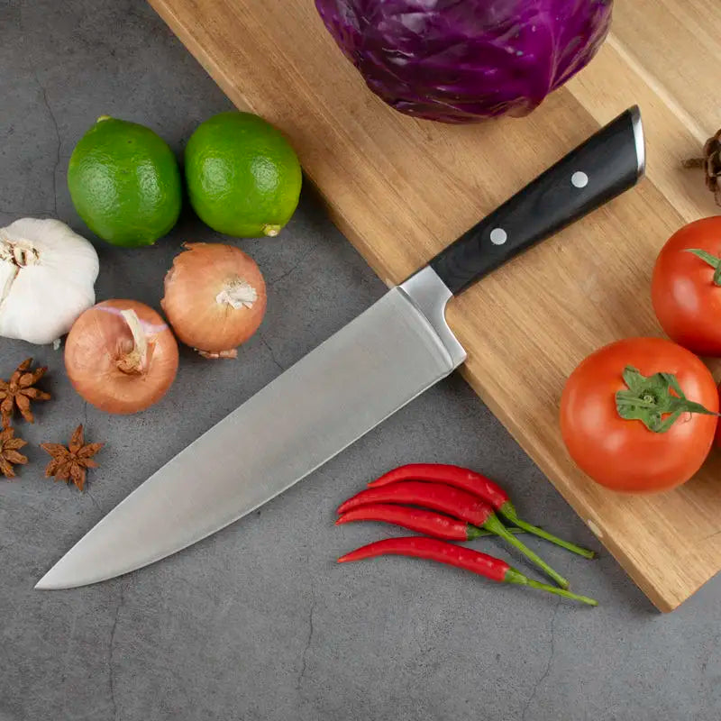 STELLAR Sharp Chef Knife 8 Inch German High Carbon 5cr15 Stainless Steel Kitchen Knife With Pakka Wood Handle