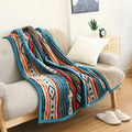 Custom Design Warm Flannel Sherpa Throw Blanket Bohemian Soft Plush Flannel Boho Throws Blanket