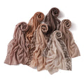 Single Color Pearl Chiffon Long Scarf Wrap Breathable Rose Embroidered Lace Edge for Muslim Department from Malaysia Indonesia