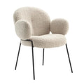 Italian Minimalist Designer Dining Back Chair White Lamb Wool Fabric Simple Modern Dining Chair for Home Office and Villa Use