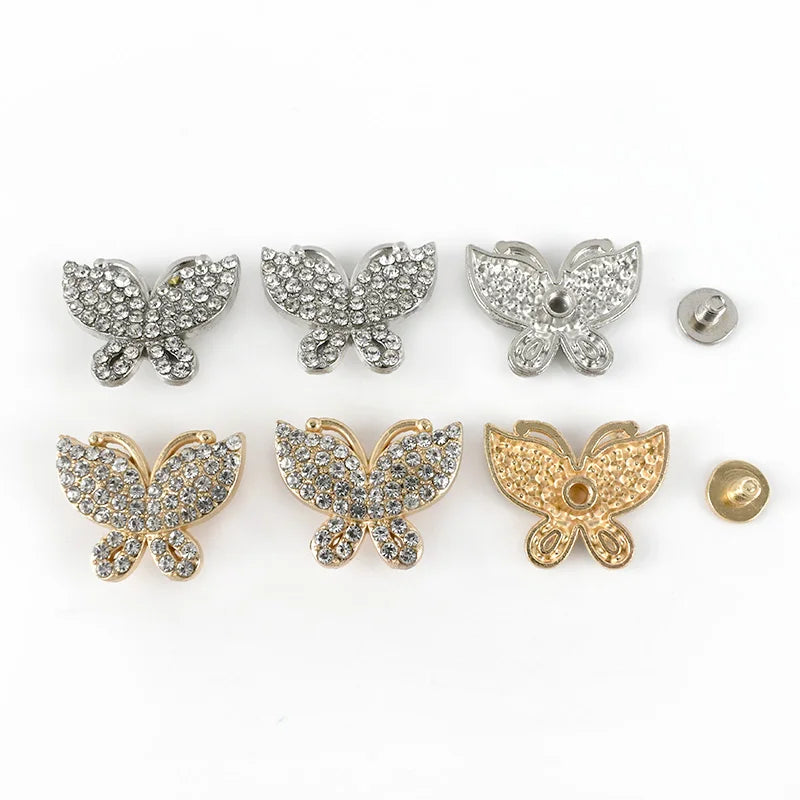 MeeTee BF778 Bags Alloy Decorative Buckles Hardware Accessories Rhinestones Rivet Screws for Handbag Shoes Diamond Ring Buckle