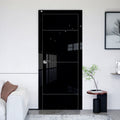 European Black Wood Door High Gloss Internal Doors Modern Black Modern Interior Door