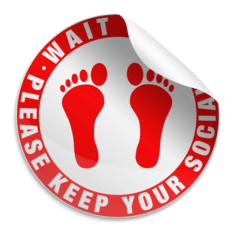 Custom Advertising Waterproof Sticker  Keep Social Distance Wait Floor Airport Subway Vinyl Ground Arrow Sticker