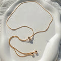 Wholesale Women Minimalist Stainless Steel Adjustable Necklaces Round Snake Chain Fine Necklaces Jewelry Gold