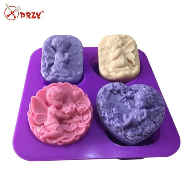 Boy Girl Angel Combination Silicone Mould Handmade Soap Mold