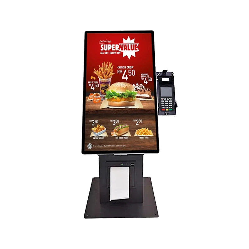 15.6 Inch Ordering Self Payment Machine I3 Cpu 128 Gb Storage Printer Ticket Payment Kiosk with Window System