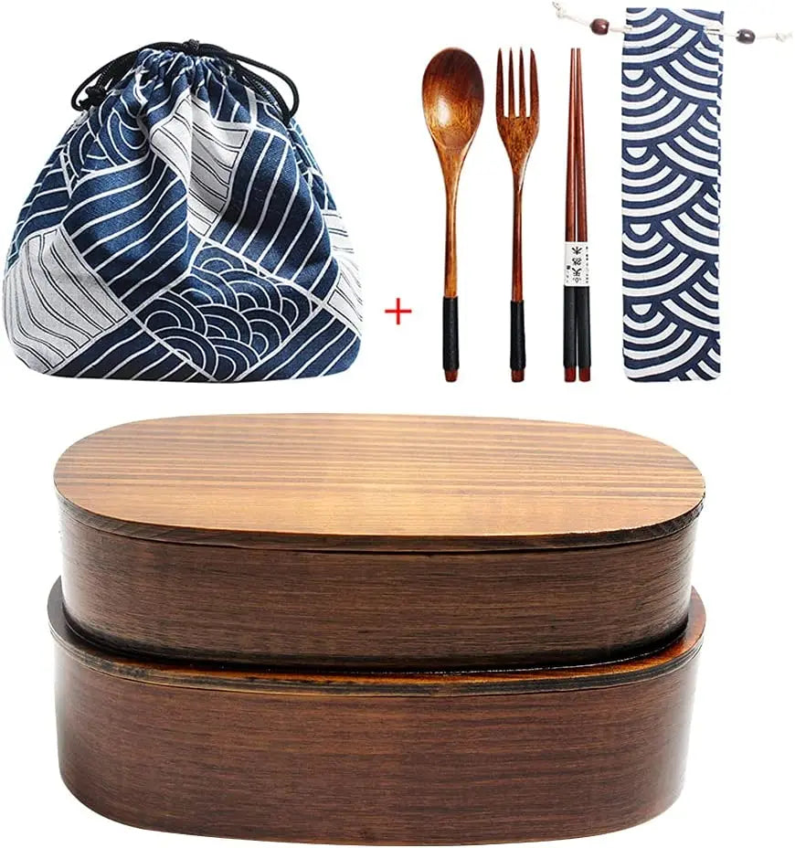 Japanese Hot Sale Bamboo Wooden Rectangular Food Grade Bento Box >6L Capacity Single Tier Steamable Leak Proof Portable