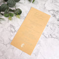 Elegant Velvet Wedding Menu Card Custom Gold Foil Birthday Party Menu Card for Wedding Party