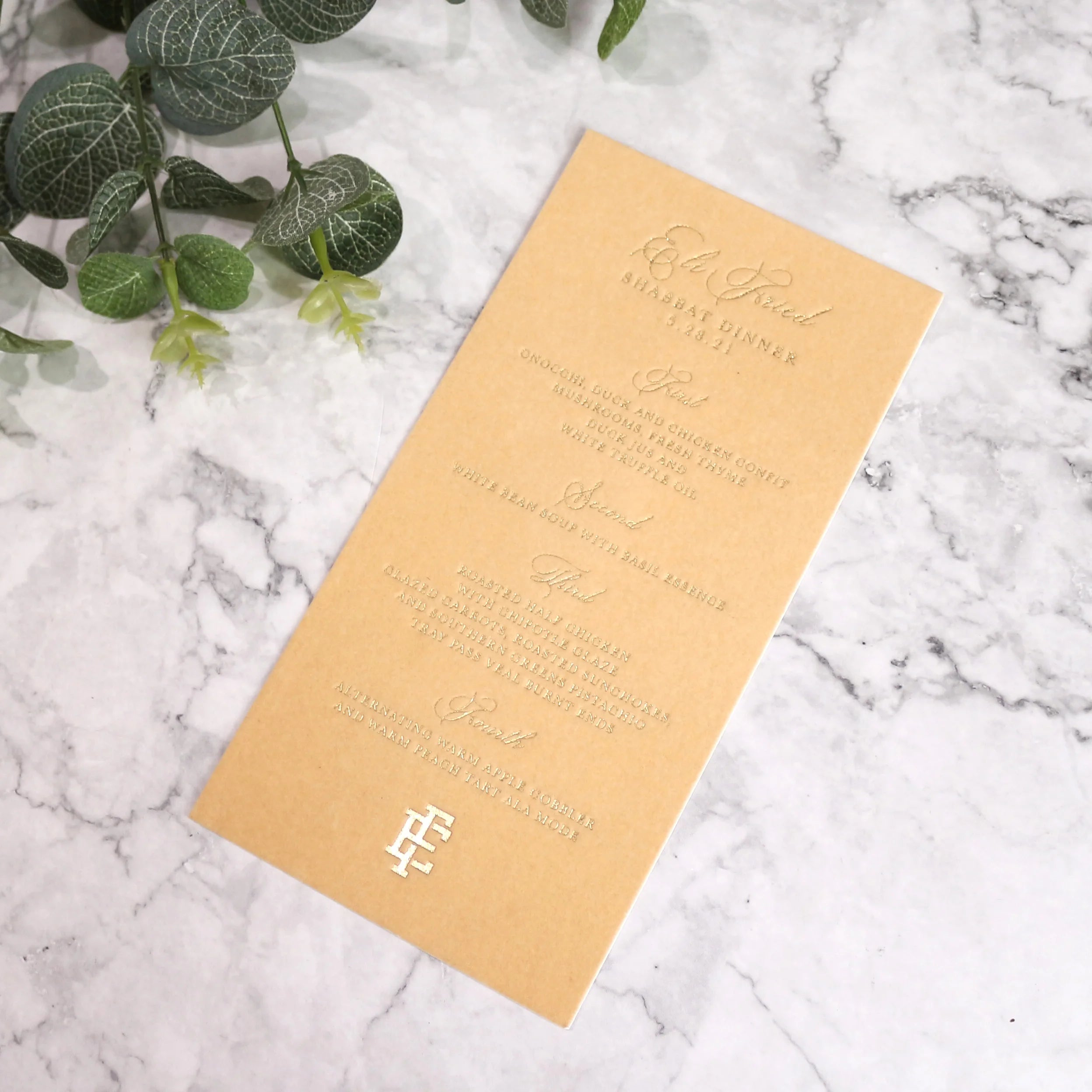 Elegant Velvet Wedding Menu Card Custom Gold Foil Birthday Party Menu Card for Wedding Party