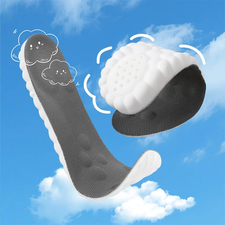 99insole Popcorn Sports Comfort Insoles Gel Heel Shock Absorption Breathable Anti-Slip High Elastic PU Running Insole