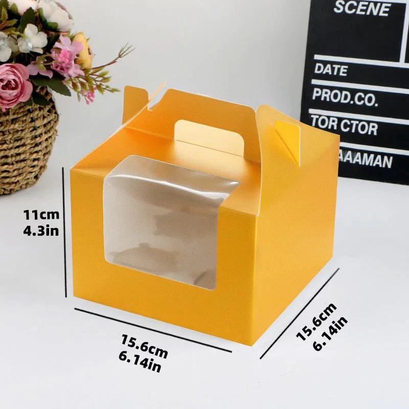 High Quality Pink Marble White Brown Gold Cupcake Packaging Boxes 4 Hole Clear Transparent Bakery Cupcake Box and Packaging