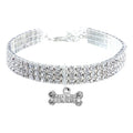 Luxury Western Style Pet Collar S-L Rhinestone Diamond Striped Ribbons Cat and Dog Necklace Accessory Decorated with Jewels