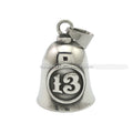 Number 13 Biker Bell Pendant Stainless Steel  Motorcycle Rider Bell Pendant Biker Ally Jewelry