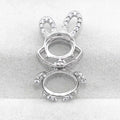 Sterling Silver 6*8+7*10mm Semi Mount Pendant Empty Frame Blank Support Setting S925 Base Without Center Stone for DIY Inlay
