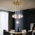 Copper Iron Crystal Chandelier G9 Bulb Cluster Pendant Light  for Apartments  Hanging