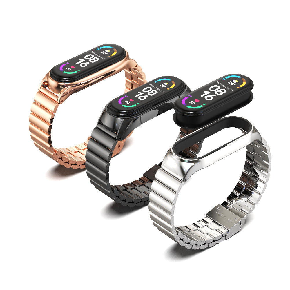 IVANHOE for Xiaomi Mi Band 7 6 5 4 3 Strap Stainless Steel for Xiaomi Mi 3 4 Bracelet Metal Replacement Strap for Mi Band 5 7