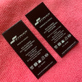 Flat Design Printing Double Sides Washing Care Labelstraight Cut Top Sewing Inside Clothing Satin Label for Garment