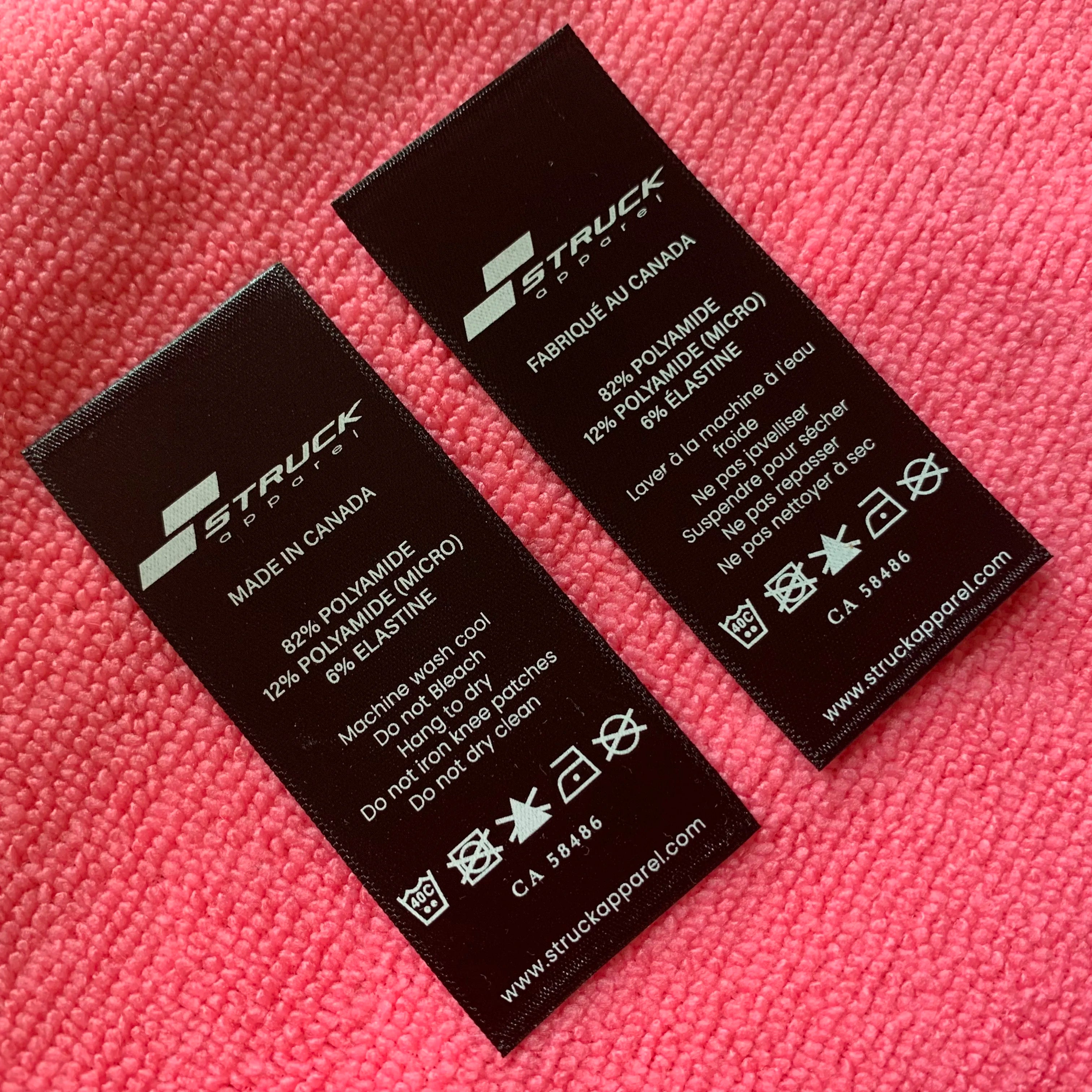 Flat Design Printing Double Sides Washing Care Labelstraight Cut Top Sewing Inside Clothing Satin Label for Garment