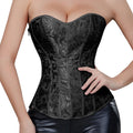 Lace up on Back to Adjust Tightness Soft and Comfortable Side Zipper Design Plastic Bone Vintage Bustier Push up Overbust Corset