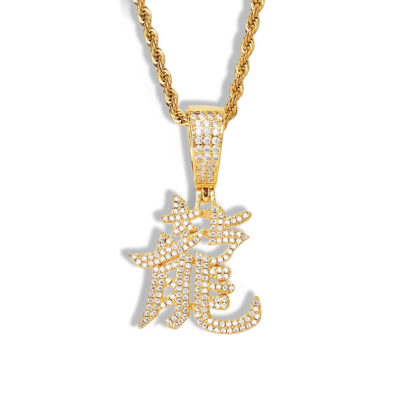 Custom New Creative Fashion Chinese Traditional Raptors Cool Animal Dragon Pendant Gold Plated Dragon Pendant Charm