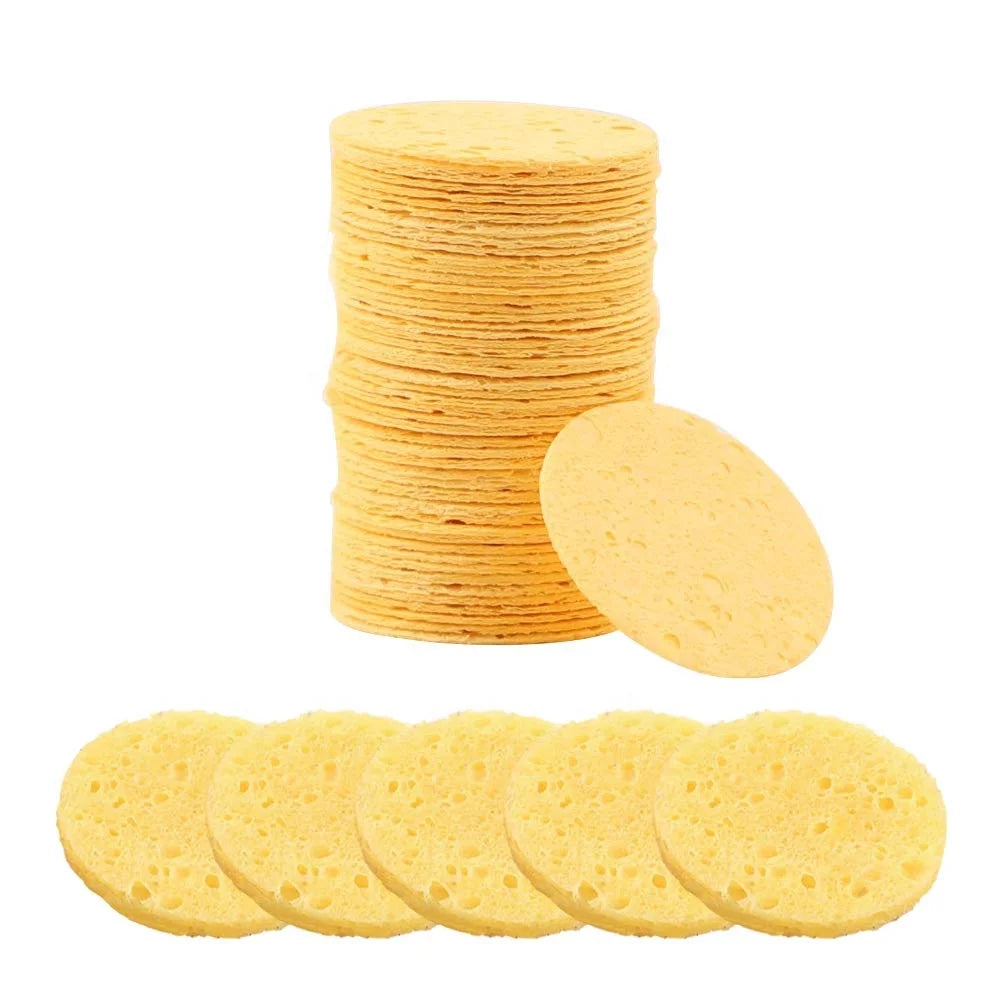 Eco Friendly Biodegradable Face Makeup Removal Sponge Reusable Make up Compressed Cellulose Sponge Facial Wood Pulp Cotton