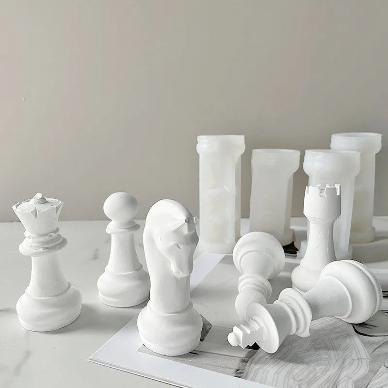 Chess Aromatherapy Candle Silicone Mold DIY Chess Piece Plaster Aromatherapy Stone Gypsum Glue Dropping Ornament Resin Mold