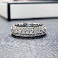 CAOSHI Manufacturer Wholesale Luxury Brass Jewelry Triple Circle CZ Rings Silver Plated Zirconia Ring Women
