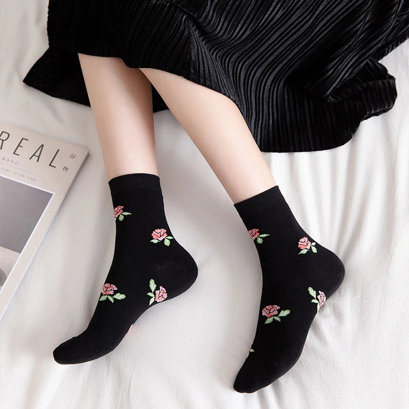 2024 New Arrival Hot Sale Women Winter Socks Warm Thick Cotton Black Ankle Socks