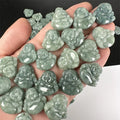 Vintage Good Luck Burmese Jade Guanyin Buddha Dark Green Jade Pendant for DIY Necklace