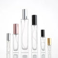 5ml 15ml 20ml 30ml  Cosmetic Glass Bottle with Aluminium Cap clear Spray square Base Perfume Bottles
