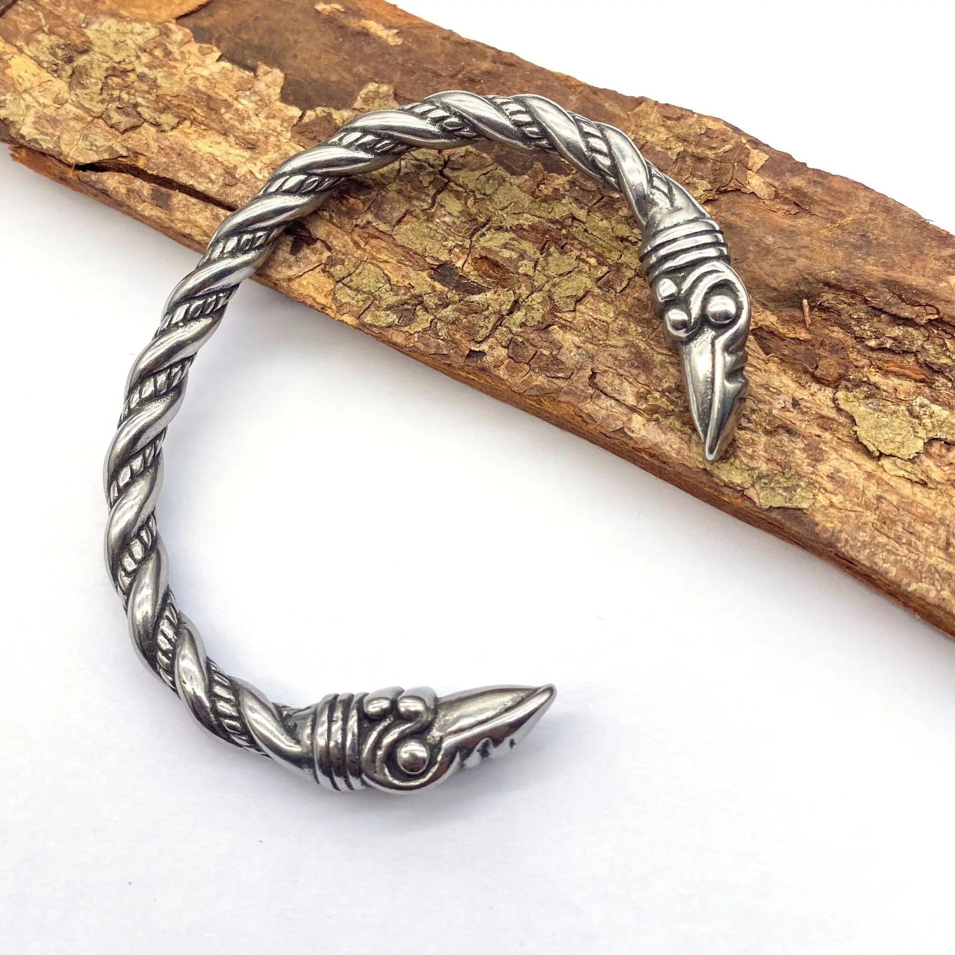 Viking Stainless Steel Bracelet Odin's Raven Heads Norse Arm Ring Cuff Bangle Vikings Jewellery Gift