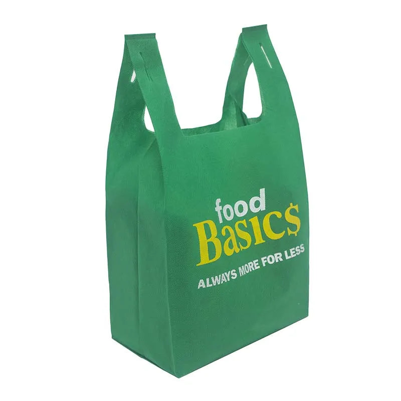 Factory Custom logo Eco Friendly High Quality Reusable Supermarket Shopping Bag Non Woven t Shirt Bag