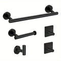 40cm Modern Hotel Use Towel Bar Toilet Paper Holder Bathroom Hook Bath Towel Rack Wall Mounted Black Stainless Steel Bathroom