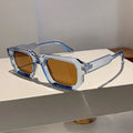 DL GLASSES Retro Fashion Small Frame Square Unisex White/Red PC Frame Acrylic Lenses UV400 Protection CE Sunglasses