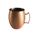 Hot Selling 16oz Moscow Mule Hammered Copper Barrel Mug with Brass Handle