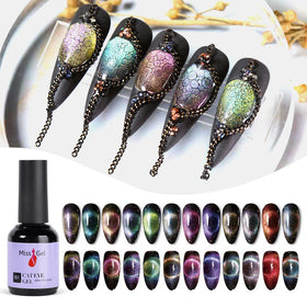 Missgel Cateyes Wholesale Nail Supplies Private Label Vegan Soak Off UV Color 9d Magnetic Cat Eye Nail Gel Polish