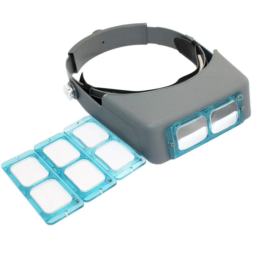 Head Mount Magnifying GlassHeadband Magnifier Professional Jeweler Loupe Hands-Free Reading Magnifier