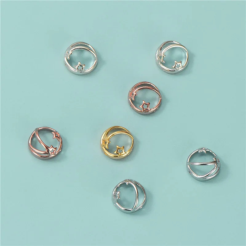 Necklace Jewelry Findings Rose Gold Plated Base Tray Star Pendant Bezel Blank 925 Sterling Silver Bezel Cabochon Setting