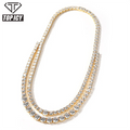 Hot Sale Stacked CZ Tennis Chain 1 Row 5mm 8mm CZ Silver Gold Tennis Chain Necklace Unisex Jewelries